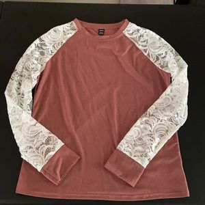 “Shein” Mauve Lace long Sleeve!